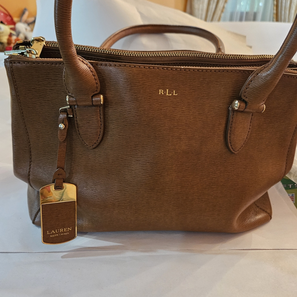 Lauren Ralph Lauren Brown Leather Tote Bag